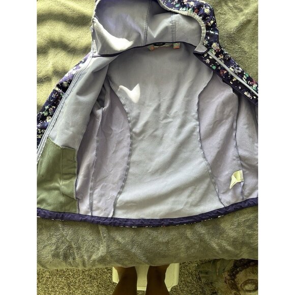 Free Country Jacket Girls Size XL 10-12  Purple & Multicolor Floral Hooded Zip - Picture 8 of 10